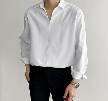 GS No. 72 V-neck Collared Shirt - Gentleman's Seoul