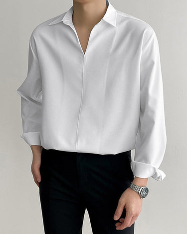 GS No. 72 V-neck Collared Shirt - Gentleman's Seoul