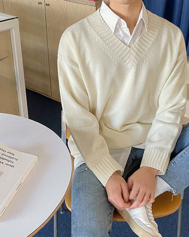 GS No. 77 Korean V-neck Sweater - Gentleman's Seoul -
