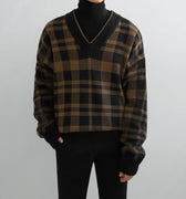 GS No. 78 Plaid V-neck Sweater - Gentleman's Seoul -