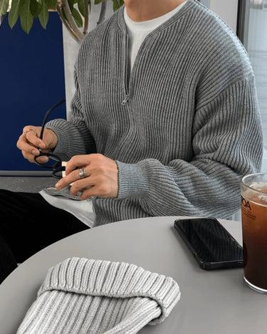 GS No. 84 Knitted Zip-up Cardigan - Gentleman's Seoul -