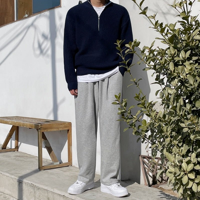 GS No. 96 Korean Loose Quarter-zip Pullover - Gentleman's Seoul -