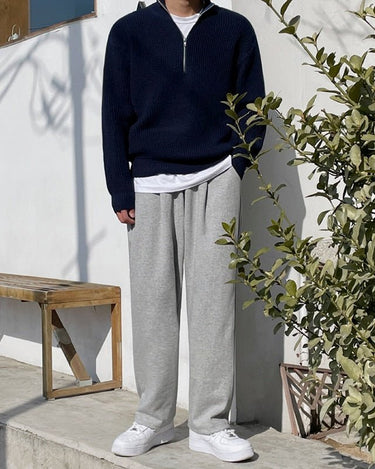 GS No. 96 Korean Loose Quarter-zip Pullover - Gentleman's Seoul -