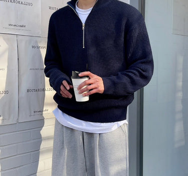 GS No. 96 Korean Loose Quarter-zip Pullover - Gentleman's Seoul -