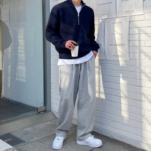 GS No. 96 Korean Loose Quarter-zip Pullover - Gentleman's Seoul -