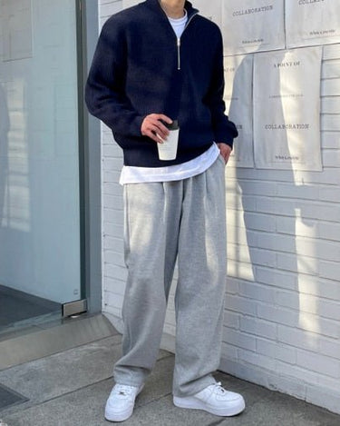 GS No. 96 Korean Loose Quarter-zip Pullover - Gentleman's Seoul -