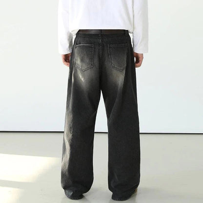 GS No. 97 Washed Black Loose Jeans - Gentleman's Seoul -