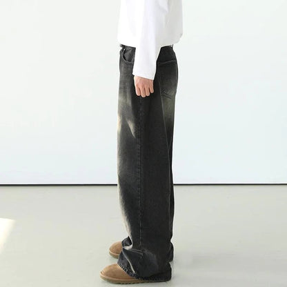 GS No. 97 Washed Black Loose Jeans - Gentleman's Seoul -