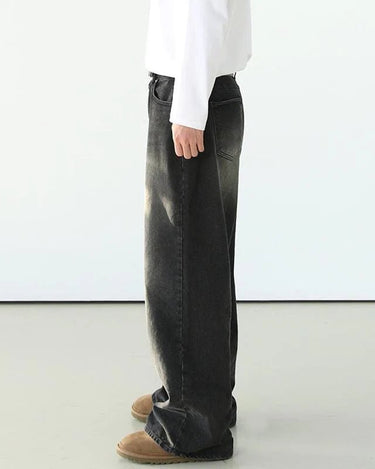 GS No. 97 Washed Black Loose Jeans - Gentleman's Seoul -